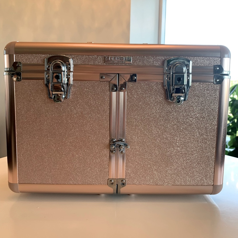 Sephora Starlit Rose Gold Makeup Train Case